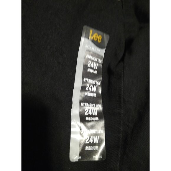 Lee Jeans Women Plus 24W Black Onyx Denim Relaxed Fit Straight Leg Mid Rise NWT - Picture 5 of 9